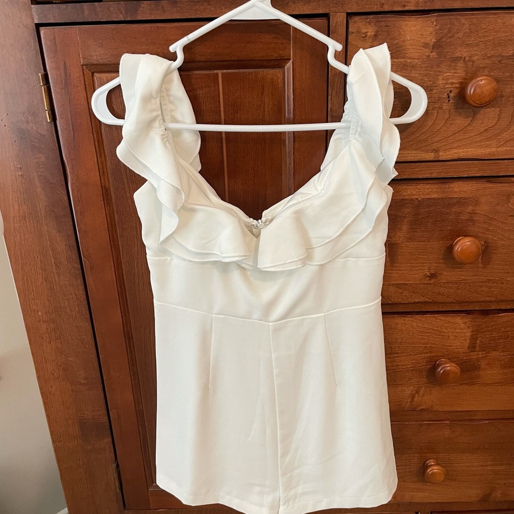 Super Down White Romper - image 1